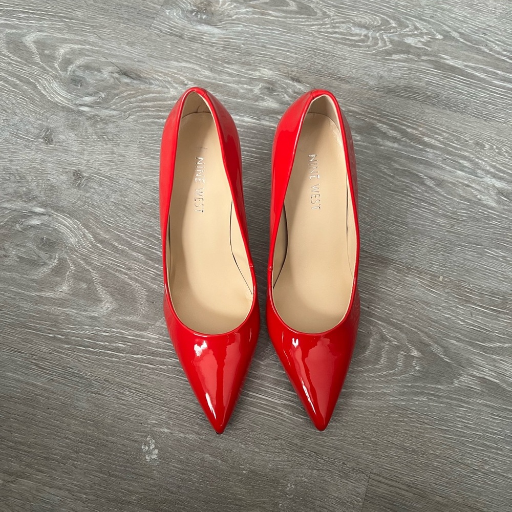 Nine West Glossy Red Heels